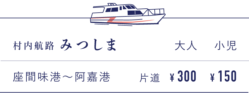 村内航路｢みつしま｣料金表